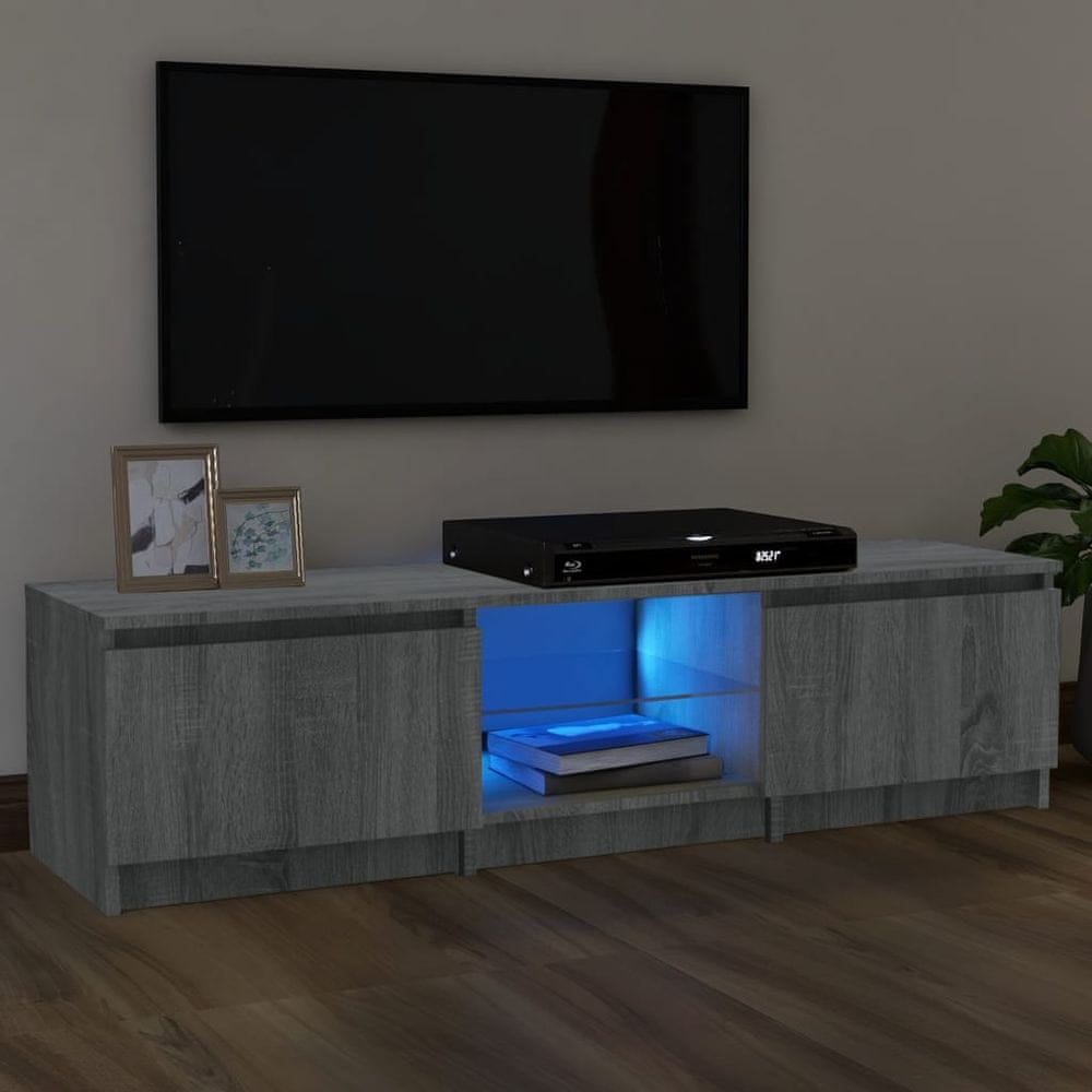 Vidaxl TV skrinka s LED svetlami sivý dub sonoma 140x40x35,5 cm